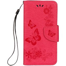 Mobigear Butterfly Housse iPhone XS Etui Porte-Monnaie - Rouge