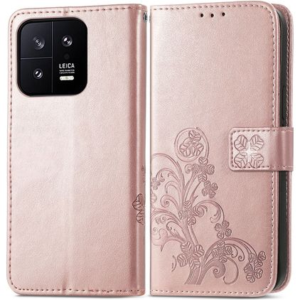 Mobigear Clover Xiaomi 13 Étui Portefeuille - Rose doré