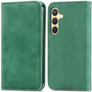 Mobigear Retro Slim Housse Samsung Galaxy S25 Etui Porte-Monnaie - Vert