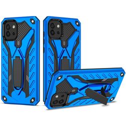 Mobigear Armor Stand Coque Samsung Galaxy A03 Coque arrière Rigide Anti-Chocs avec Support Amovible - Bleu