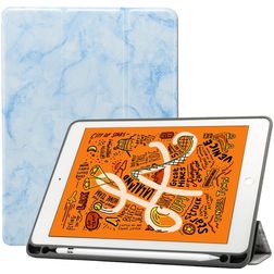 Mobigear Tri-Fold Marble Coque iPad Air 3 (2019) Etui + Porte-crayon - Bleu