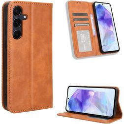 Mobigear Sensation Housse Samsung Galaxy A35 Etui Porte-Monnaie - Marron