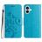 Mobigear Flowers Housse iPhone 16 Etui Porte-Monnaie - Bleu