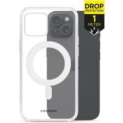 Mobilize Naked Protection Coque Transparente iPhone 15 MagSafe Coque arrière Rigide Anti-Chocs - Transparent