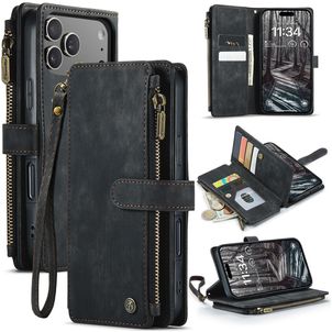 CaseMe C30 Housse iPhone 17 Pro Etui Porte-Monnaie - Noir