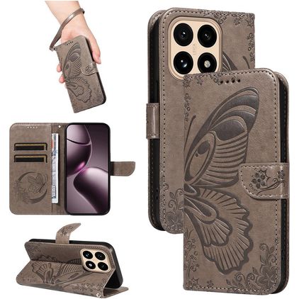 Mobigear Butterfly Housse Xiaomi 15T Etui Porte-Monnaie - Gris