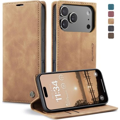 CaseMe 013 Housse iPhone 17 Pro Max Etui Porte-Monnaie - Marron
