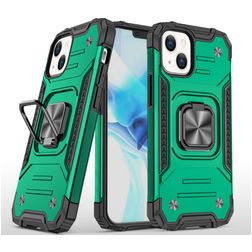 Mobigear Armor Ring iPhone 13 Pro Max Plastique rigide Coque arrière Antichoc avec bague de maintien - Vert