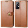 Mobigear Snap Button Housse Xiaomi 12 Etui Porte-Monnaie - Marron
