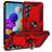 Mobigear Armor Ring Samsung Galaxy A35 Plastique rigide Coque arrière Antichoc avec bague de maintien - Rouge
