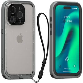 Catalyst Total Protection Coque iPhone 15 Pro Coque arrière Rigide Anti-Chocs - Gris