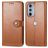 Mobigear Snap Button Housse Motorola Edge 30 Pro Etui Porte-Monnaie - Marron