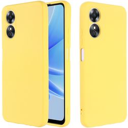 Mobigear Rubber Touch Coque OPPO A17 Coque arrière en Silicone - Jaune