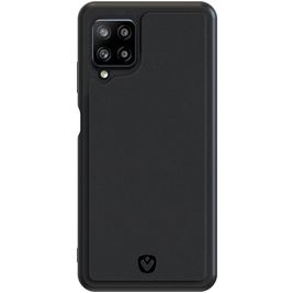 Valenta Snap Coque Samsung Galaxy A12 Coque arrière en Cuir Véritable - Noir