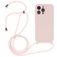 Mobigear Lanyard iPhone 14 Pro Max Coque avec cordon en Silicone - Sand Pink