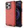 Mobigear Honeycomb Coque iPhone 14 Pro Max Coque arrière Rigide Anti-Chocs - Rouge