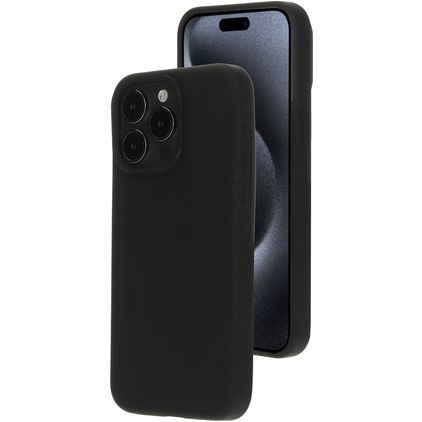 Mobiparts Coque iPhone 15 Pro Max MagSafe Coque arrière en Silicone - Noir