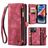 Caseme 008 Housse iPhone 14 Plus Etui avec Coque Détachable Porte-Monnaie - Rouge