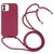 Mobigear Lanyard iPhone 16 Coque avec cordon en Silicone - Rouge