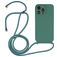 Mobigear Lanyard iPhone 14 Pro Max Coque avec cordon en Silicone - Vert