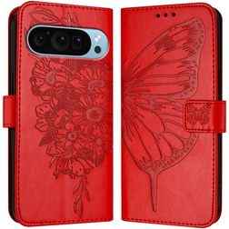 Mobigear Butterfly Housse Google Pixel 9 Pro XL Etui Porte-Monnaie - Rouge