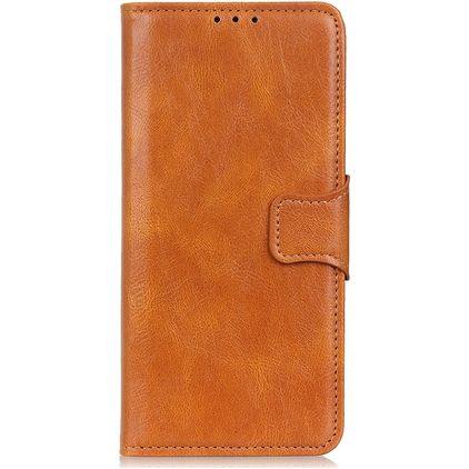 Mobigear Classy Housse Motorola One Fusion Plus Etui Porte-Monnaie - Cognac