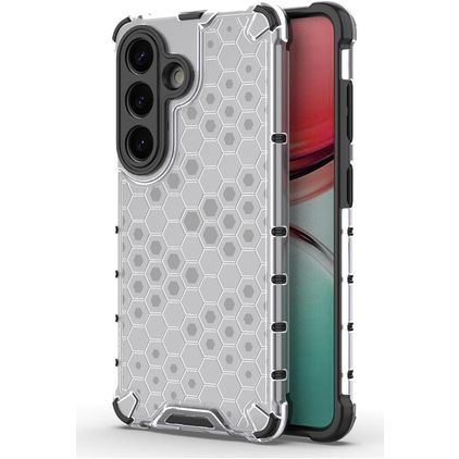 Mobigear Honeycomb Coque Samsung Galaxy S26 Coque arrière Rigide Anti-Chocs - Blanc