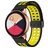 Mobigear Sport Plus Mag Bracelet Silicone Smartwatch Fermeture magnétique - Connexion universelle de 20 mm - Noir / Jaune
