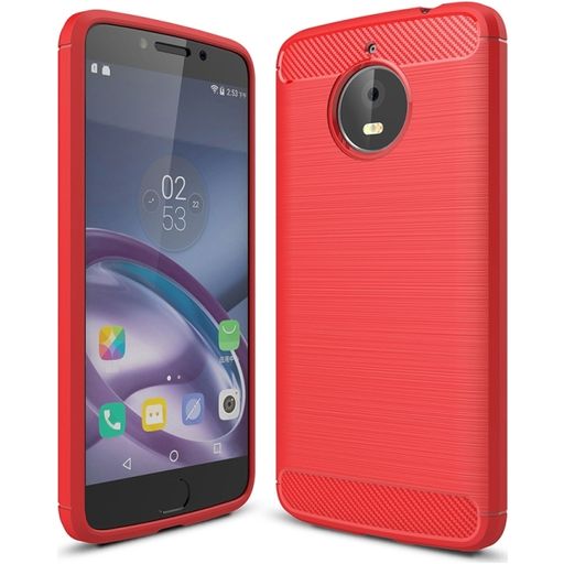 Mobigear Brushed Slim Coque Motorola Moto E4 Plus Coque arrière en TPU Souple - Rouge