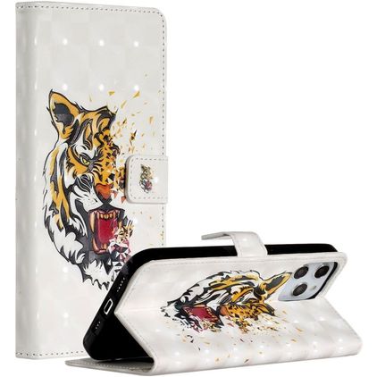 Mobigear Design Housse iPhone 12 Pro Max Etui Porte-Monnaie - Tigre