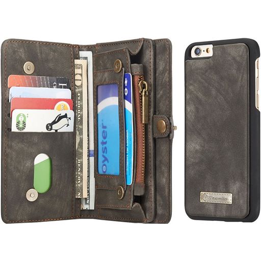 Caseme 008 Housse iPhone 6s Etui avec Coque Détachable Porte-Monnaie - Noir