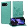 Mobigear Flowers Housse Google Pixel 9a Etui Porte-Monnaie - Vert