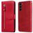 Mobigear Zipper Housse Samsung Galaxy S23 Etui Porte-Monnaie - Rouge
