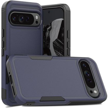 Mobigear Heavy Armor Google Pixel 9 Pro XL Plastique rigide Coque arrière Antichoc - Bleu foncé