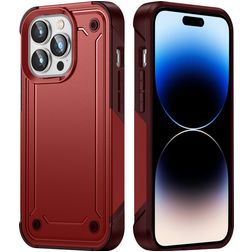 Mobigear Slim Armor Coque iPhone 14 Pro Coque arrière Rigide Anti-Chocs - Rouge