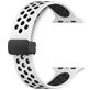 Mobigear Sport Plus Mag Bracelet Silicone Apple Watch Fermeture magnétique - 42/41/40/38 mm - Noir / Blanc