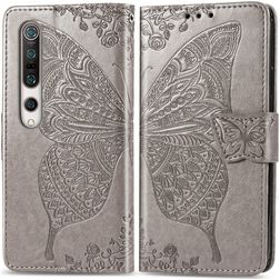 Mobigear Butterfly Housse Xiaomi Mi 10 Etui Porte-Monnaie - Gris
