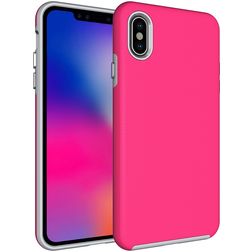 Mobigear Antislip Coque iPhone XS Max Coque arrière Rigide Anti-Chocs - Magenta