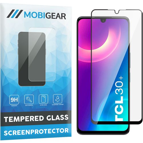 Mobigear Premium TCL 30 Plus Verre trempé Protection d'écran - Compatible Coque - Noir