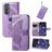 Mobigear Butterfly Housse Motorola Edge (2022) Etui Porte-Monnaie - Violet