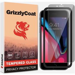 GrizzlyCoat Easy Fit AntiSpy iPhone 7 Verre trempé Protection d'écran Confidentialité - Compatible Coque + Cadre d'installation