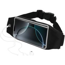 Mobiparts Comfort Fit Belt Brassard Téléphone iPhone 16 Pro Ceinture Coque de Sport en Neoprène - Noir