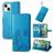 Mobigear Clover Housse iPhone 15 Plus Etui Porte-Monnaie - Bleu