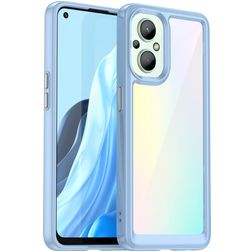 Mobigear Crystal OPPO Reno 7 Lite Plastique rigide Coque arrière - Transparent / Bleu