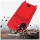 Mobigear Lanyard Card iPhone 16 Plus Coque avec cordon en Silicone et Porte-Cartes - Rouge