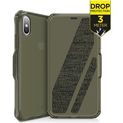 ITSkins SpectrumFolio Housse iPhone XS Max Etui - Kaki