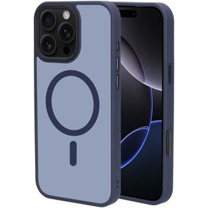 Mobiparts Hardcover Coque iPhone 16 Pro Max MagSafe Coque arrière Rigide - Satin Blue