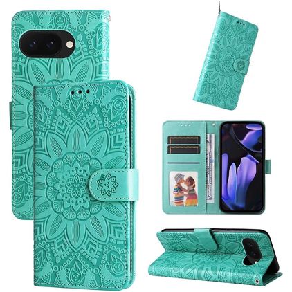 Mobigear Sunflower Housse Google Pixel 9a Etui Porte-Monnaie - Vert