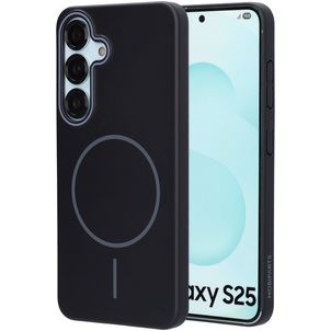 Mobiparts Slim Line Coque Samsung Galaxy S25 MagSafe Coque arrière Rigide - Onyx Black