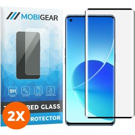 Mobigear Premium OPPO Reno 6 Pro 5G Verre trempé Protection d'écran - Compatible Coque - Noir (Lot de 2)